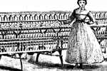 illustration - woman standing beside machine
