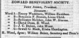 paper fragment: Howard Benevolent Society